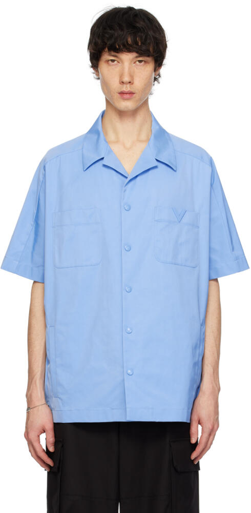 Valentino Blue Paneled Shirt Cover