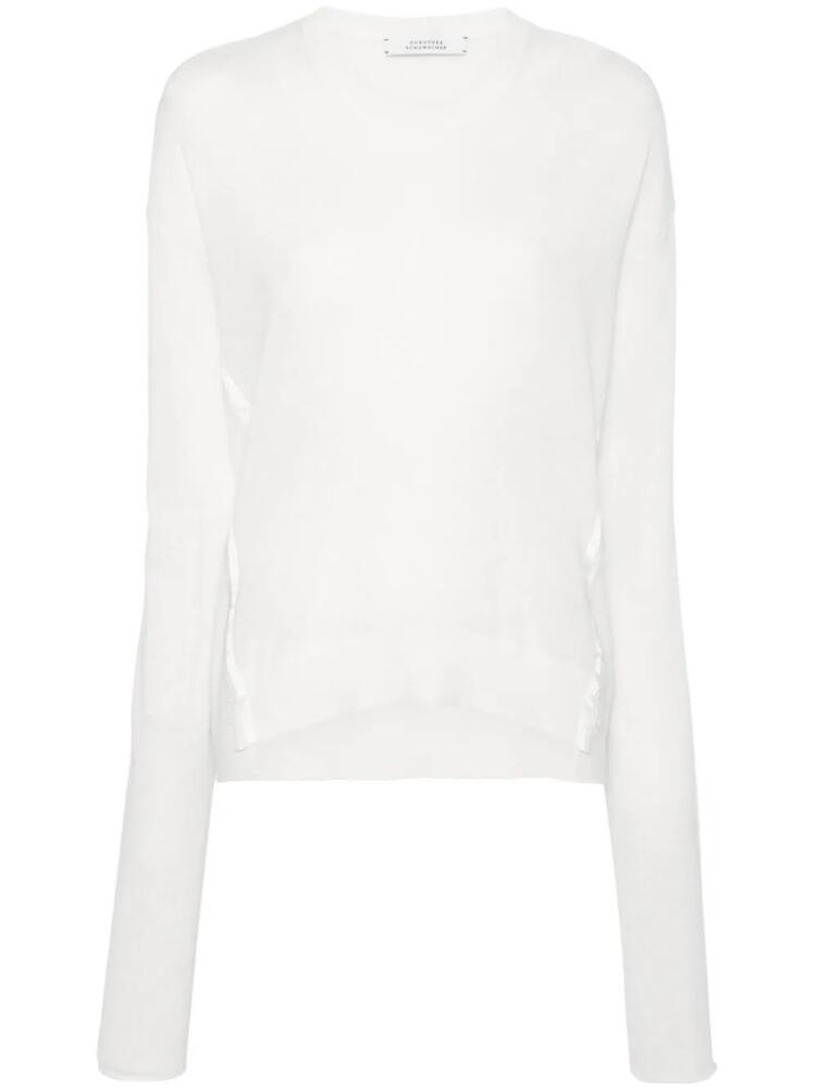 Dorothee Schumacher extra-long sleeves semi-sheer jumper - Neutrals Cover