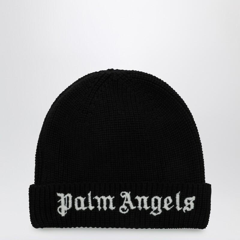 Palm Angels Black cotton blend cap with logo Cover