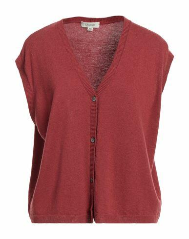 Crossley Woman Cardigan Brick red Wool, Cashmere Cover