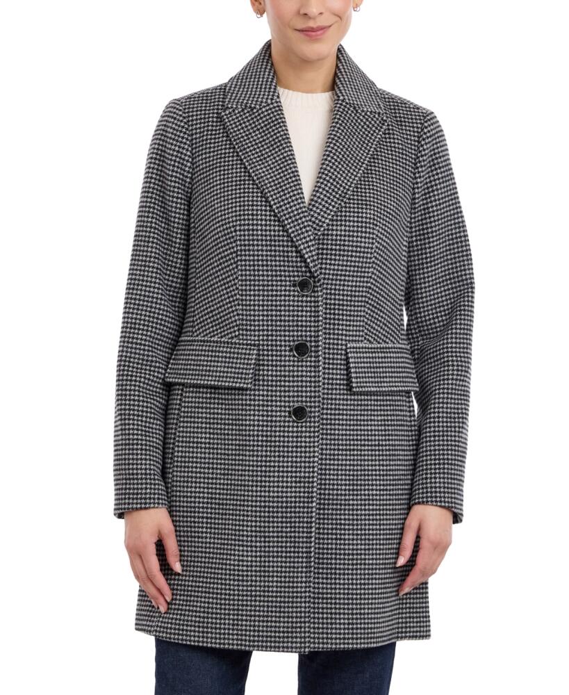 Michael Michael Kors Women's Notched-Collar Coat - Mini Houndstooth Cover