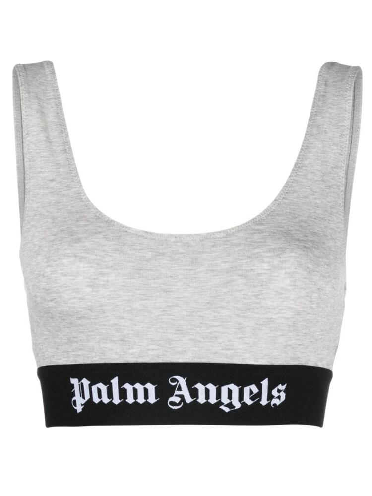 Palm Angels logo-trim bra - Grey Cover