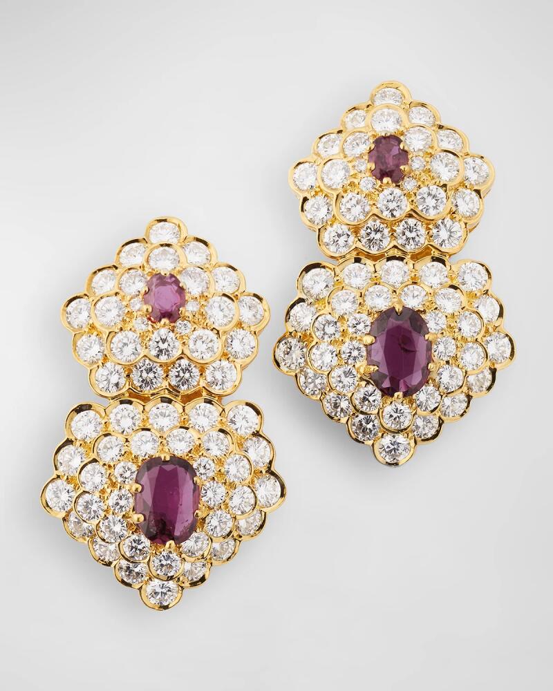 NM Estate Estate Hammerman Brothers 18K Yellow Gold Ruby and Diamond Earrings Cover