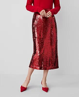 Ann Taylor Sequin Column Midi Pencil Skirt Cover