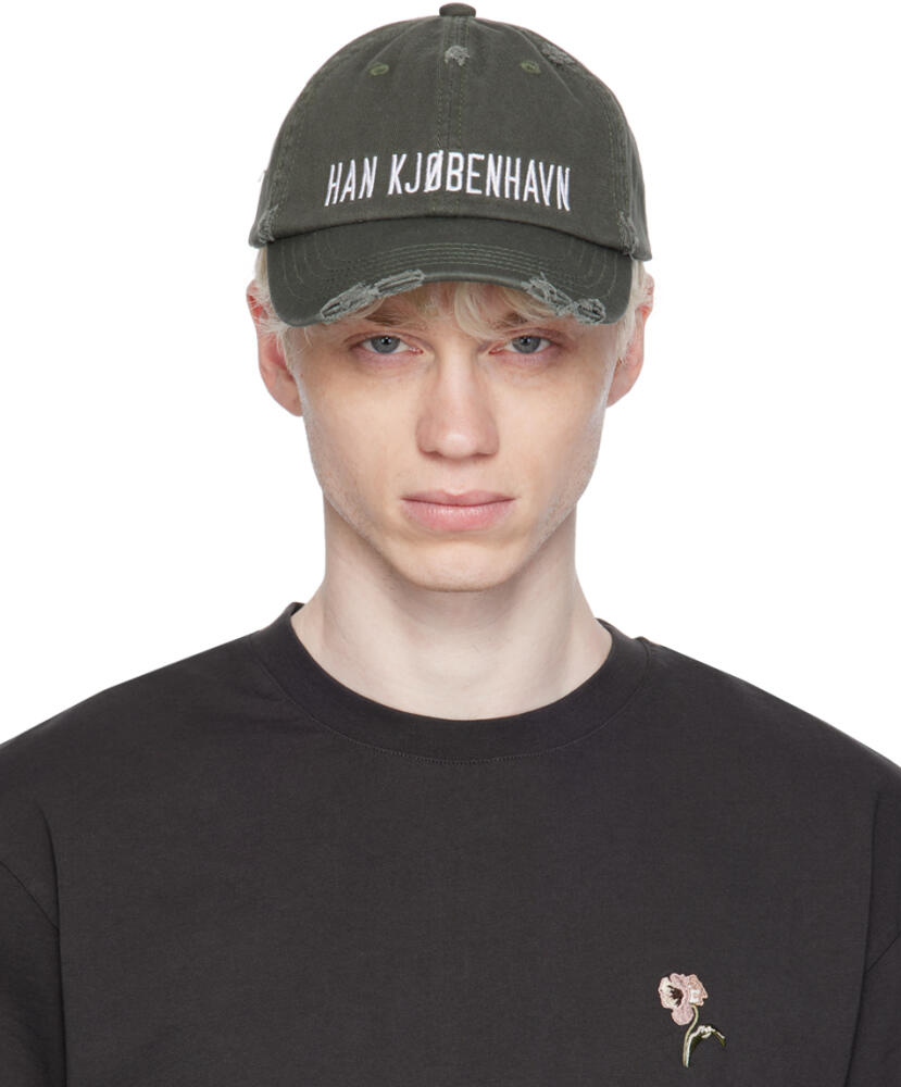 Han Kjobenhavn Green Distressed Signature Cap Cover