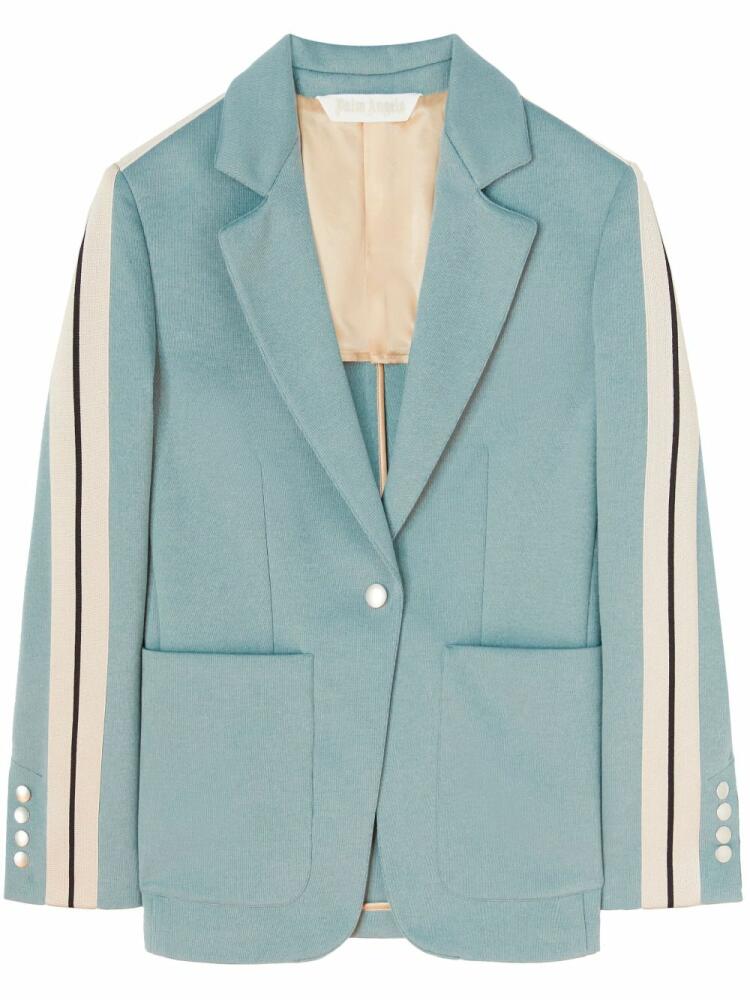 Palm Angels side-stripe single-breasted blazer - Blue Cover