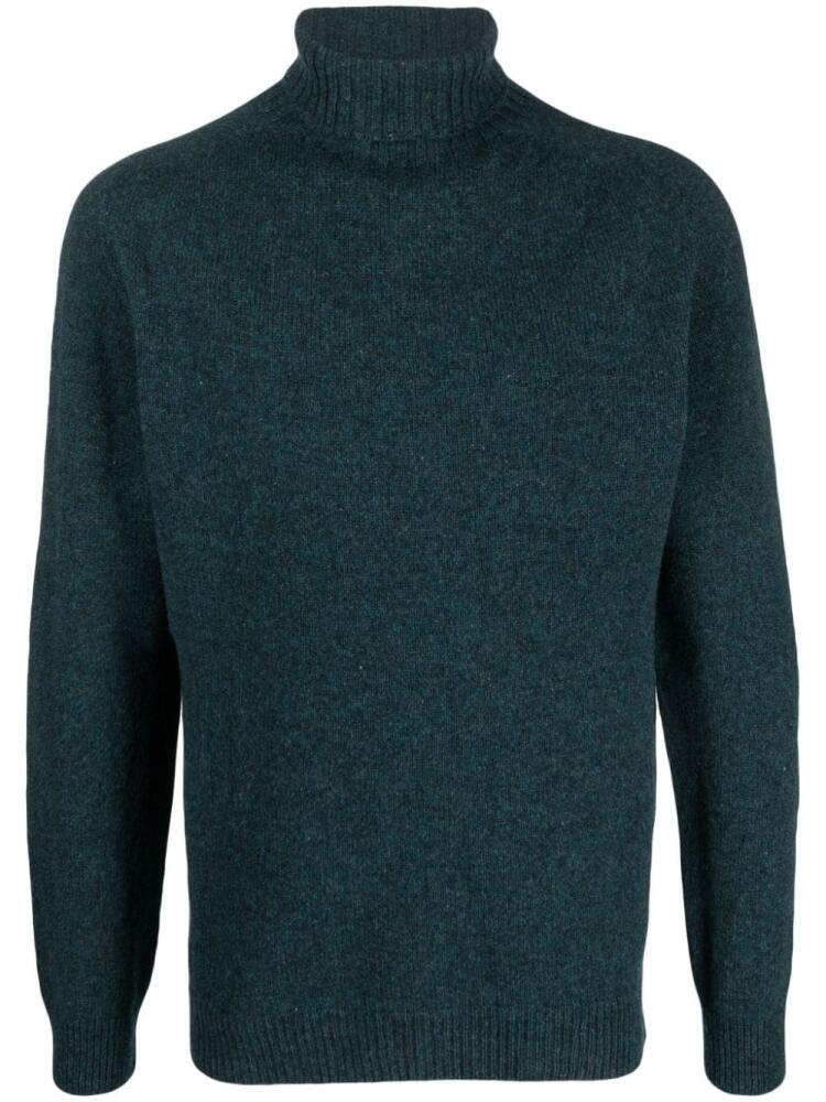 Sunspel roll-neck lambs-wool jumper - Green Cover