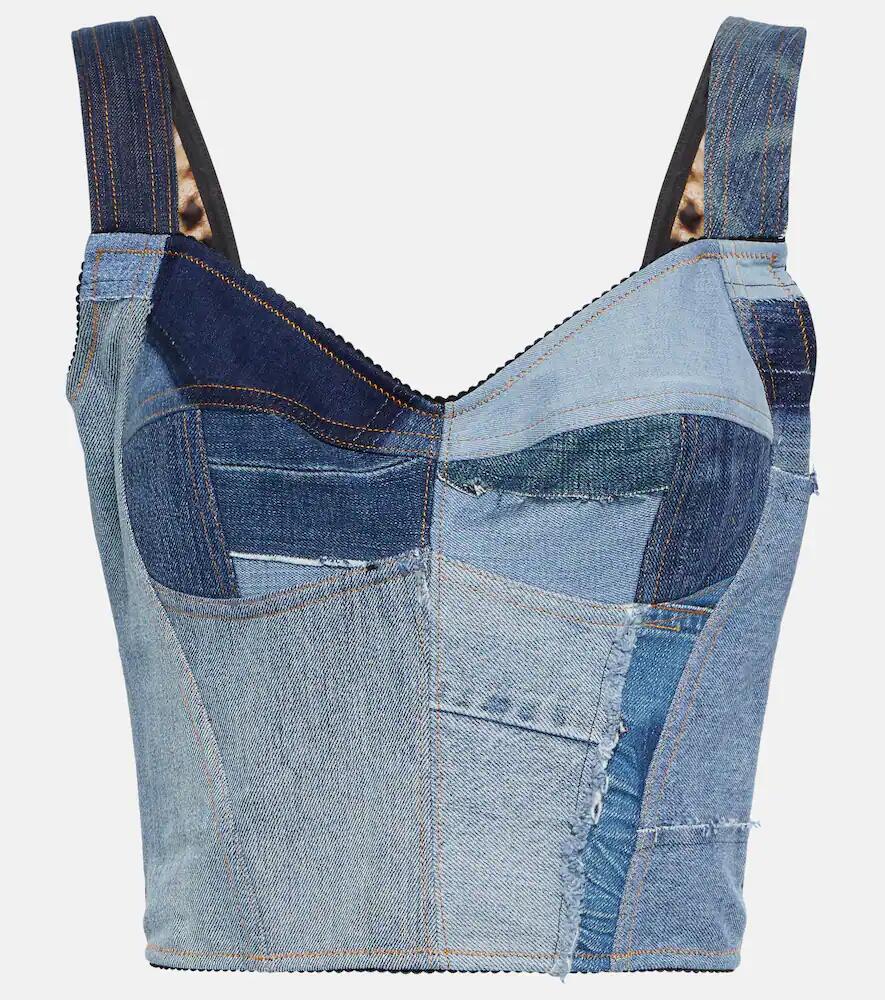 Dolce & Gabbana Patchwork denim bustier Cover