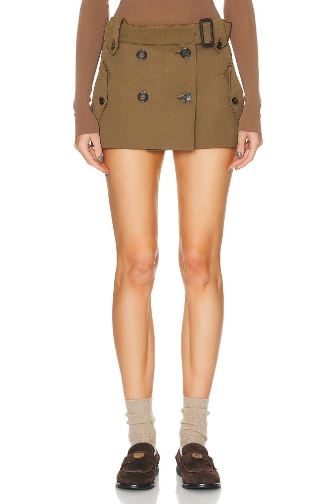 Miu Miu Logo Mini Skirt in Brown Cover