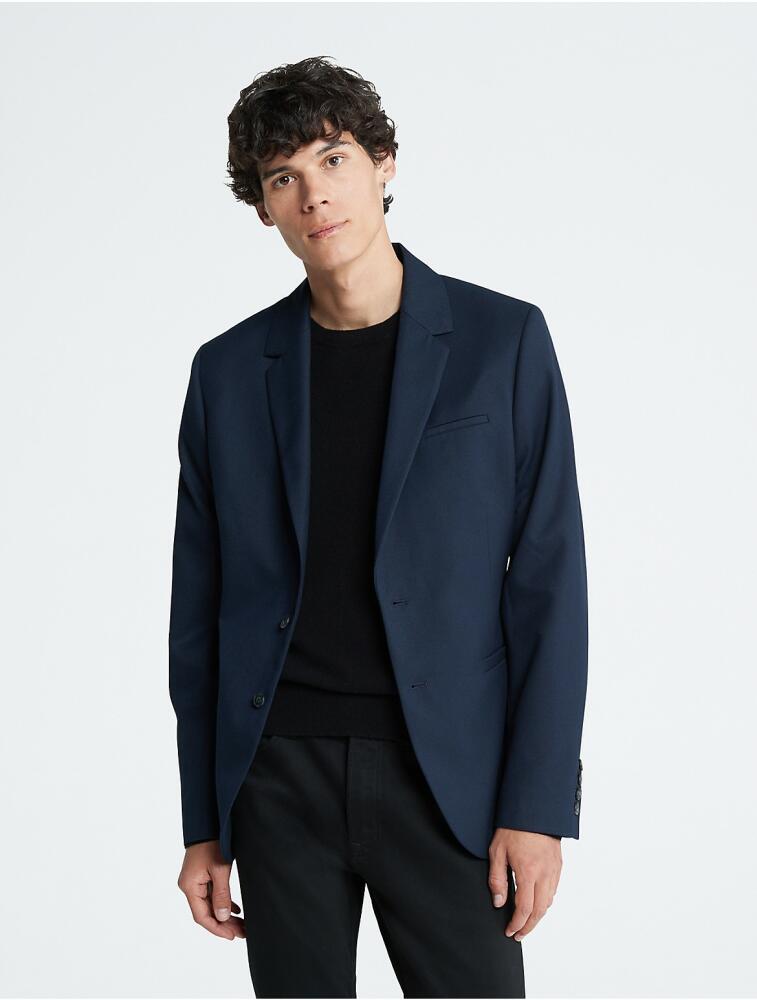 Calvin Klein Men's Refined Twill Slim Blazer - Blue Cover