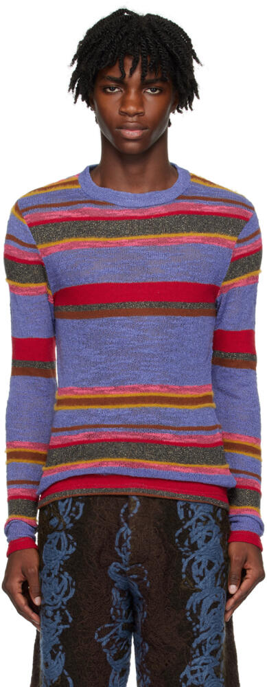 VITELLI Blue Striped Sweater Cover