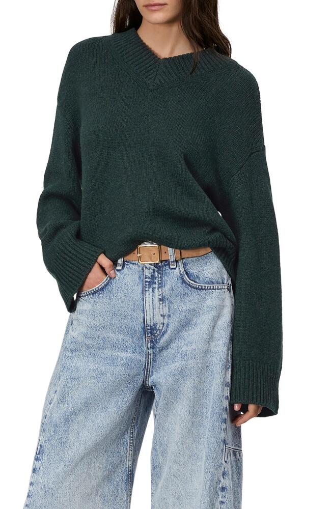 rag & bone Danica Wool & Cashmere V-Neck Sweater in Dark Green Cover