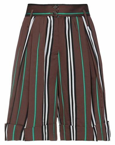 Alysi Woman Shorts & Bermuda Shorts Brown Viscose, Cotton, Acetate Cover