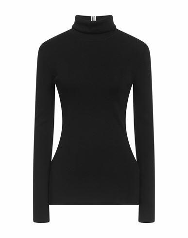 Victoria Beckham Woman Turtleneck Black Merino Wool, Polyester Cover