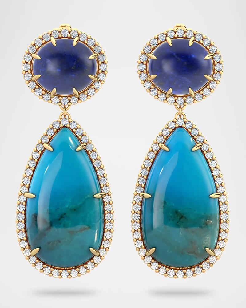 Jamie Turner Abilene Earrings with Lapis, Turquoise, and Diamonds Cover