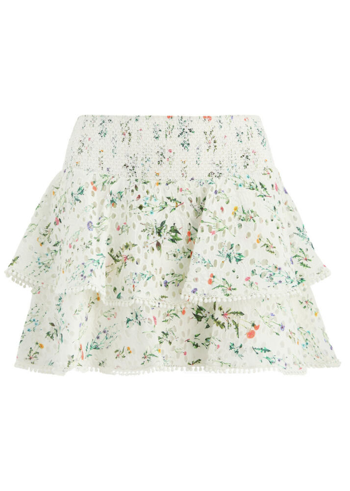 Alice + Olivia Joey Floral-print Cotton Mini Skirt - Cover