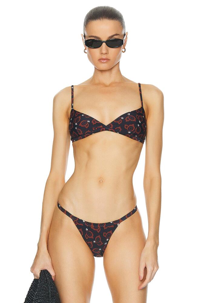 Matteau Tri Crop Bikini Top in Black Cover