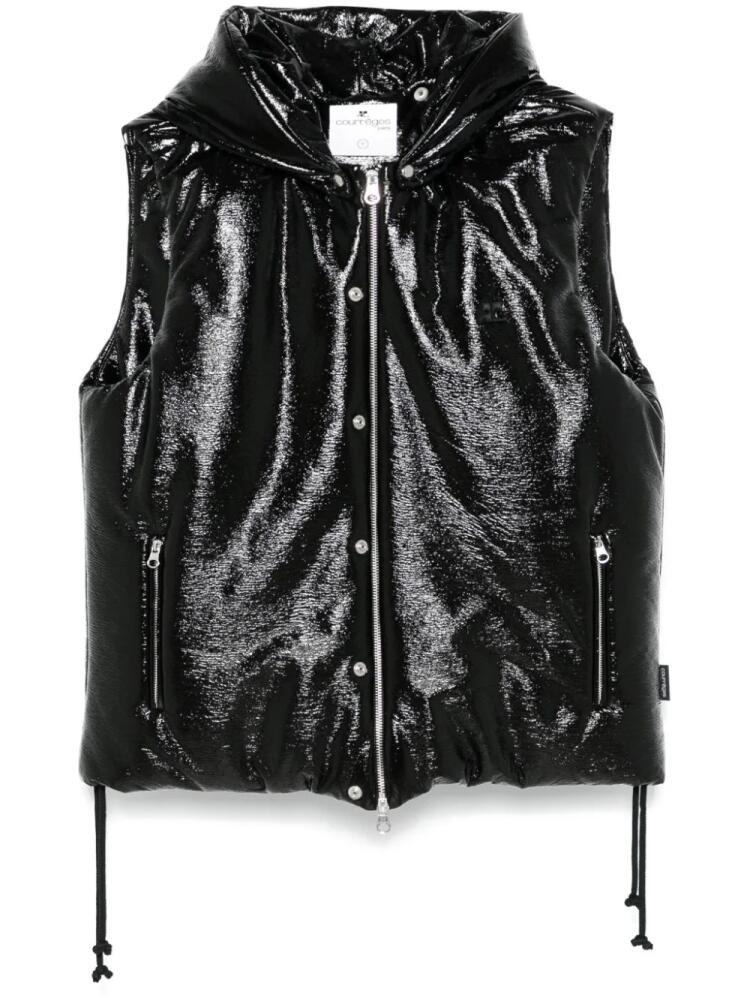 Courrèges vinyl puffer gilet - Black Cover