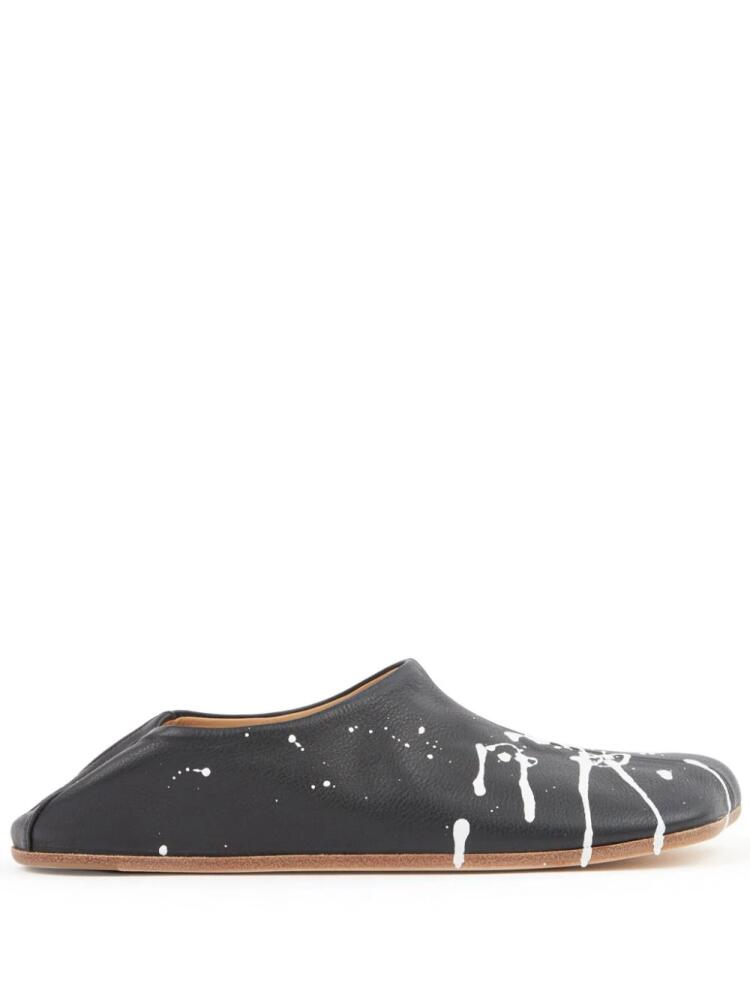 MM6 Maison Margiela Anatomic paint splatter-effect slippers - Black Cover