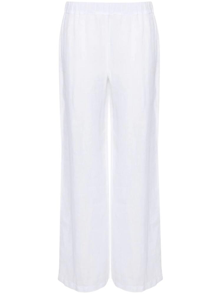 120% Lino straight-leg linen trousers - White Cover