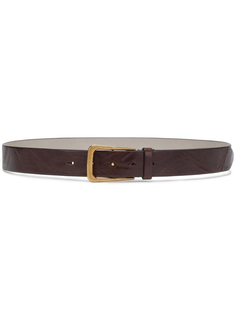 Brunello Cucinelli leather buckle-fastening belt - Brown Cover