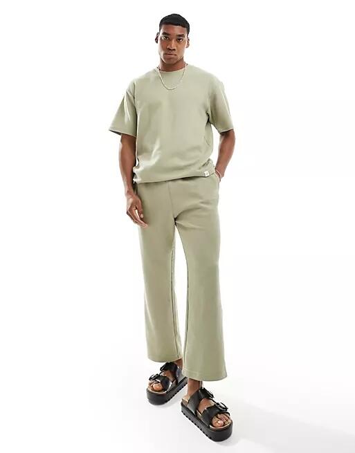 Pull & Bear textured pants in mint - part of a set-Green Cover