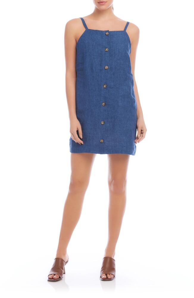 FIFTEEN TWENTY Safia Linen Mini Sundress in Blue Cover