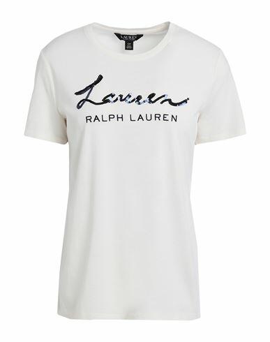 Lauren Ralph Lauren Woman T-shirt Ivory Cotton, Modal Cover