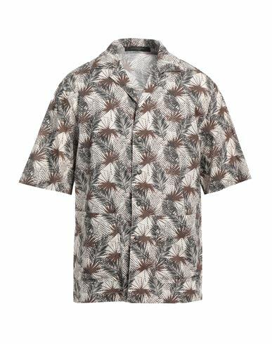 Messagerie Man Shirt Dark brown Cotton Cover