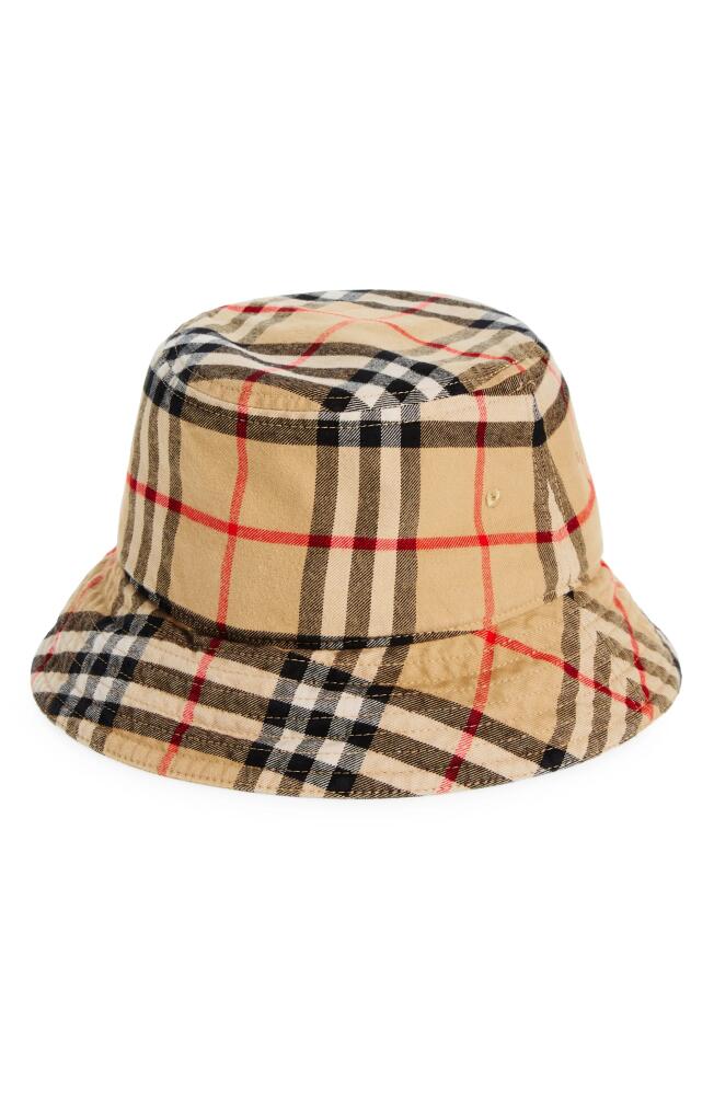 burberry Archive Check Cotton Twill Bucket Hat in Archive Beige Cover