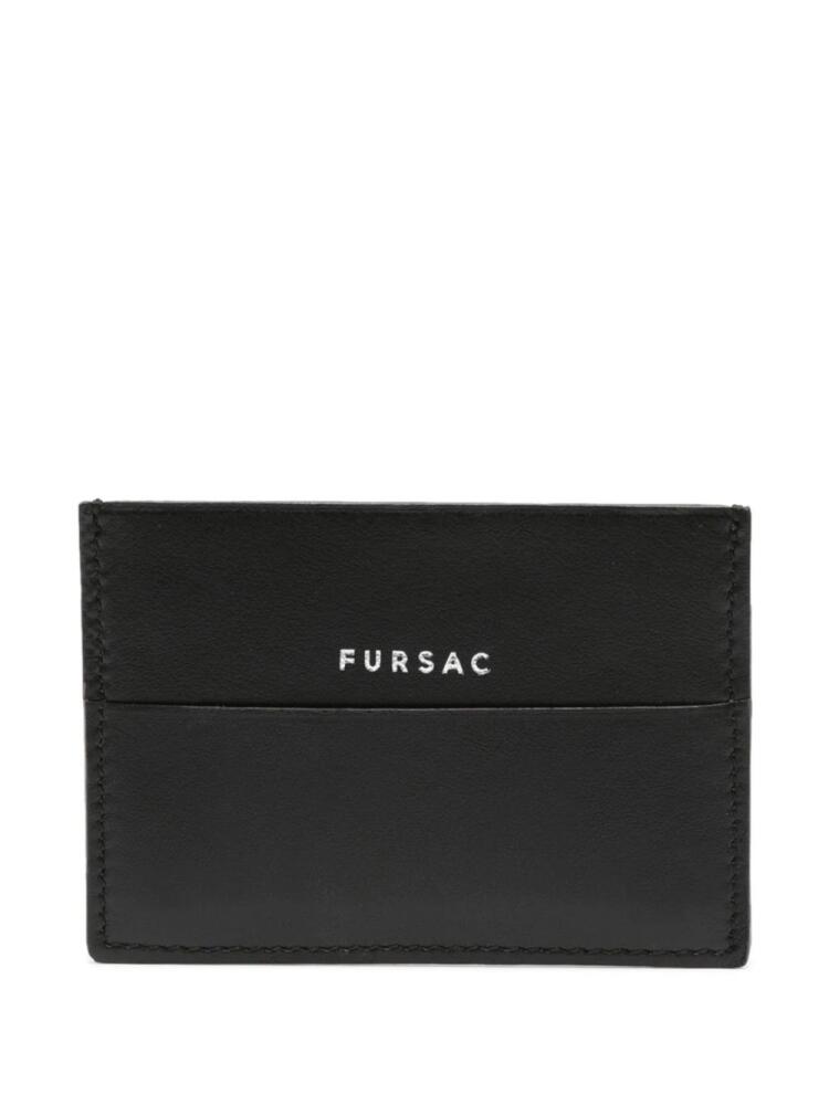 FURSAC logo-stamp leather card holder - Black Cover