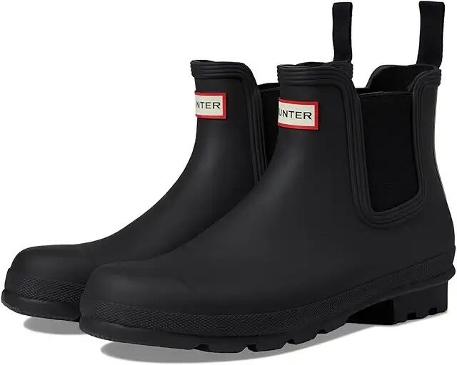 Hunter Original Chelsea Tricolor Logo Backstrap Boot (Black) Men's Shoes Cover