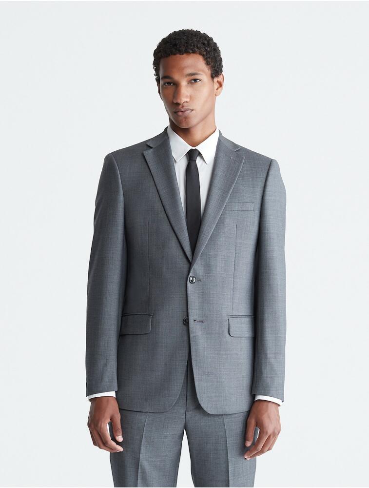 Calvin Klein Men's Slim Fit Heather Grey Suit Jacket - Grey Cover