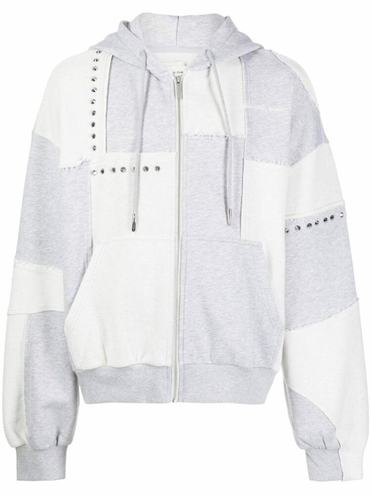 Feng Chen Wang studded zip-up hoodie - Grey Cover