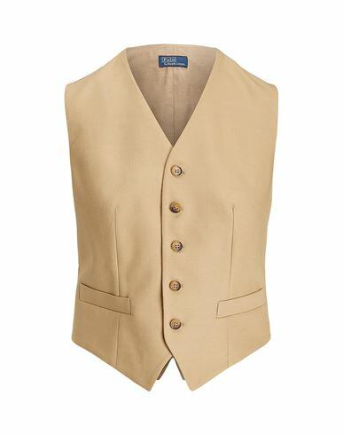 Polo Ralph Lauren Cotton-wool Twill Vest Woman Tailored Vest Sand Cotton, Wool Cover