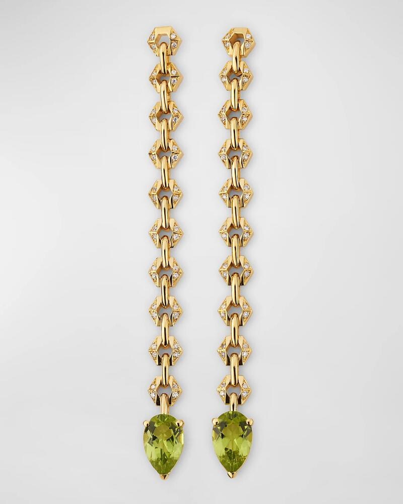 Dries Criel 18K Bond Pear Earrings with Tourmaline and Diamonds Cover