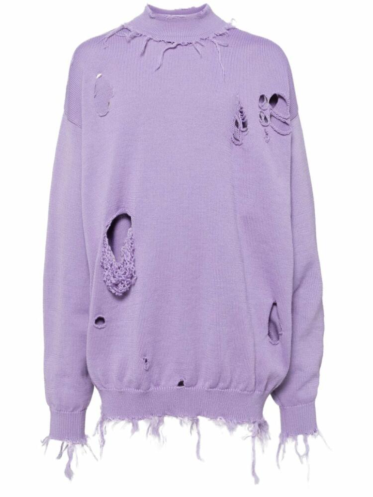 VETEMENTS distressed-effect jumper - Purple Cover