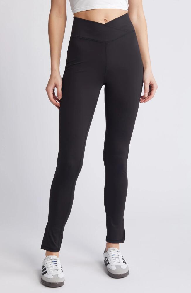 PacSun Yoga Crossover Side Slit Leggings in Meteorite Cover