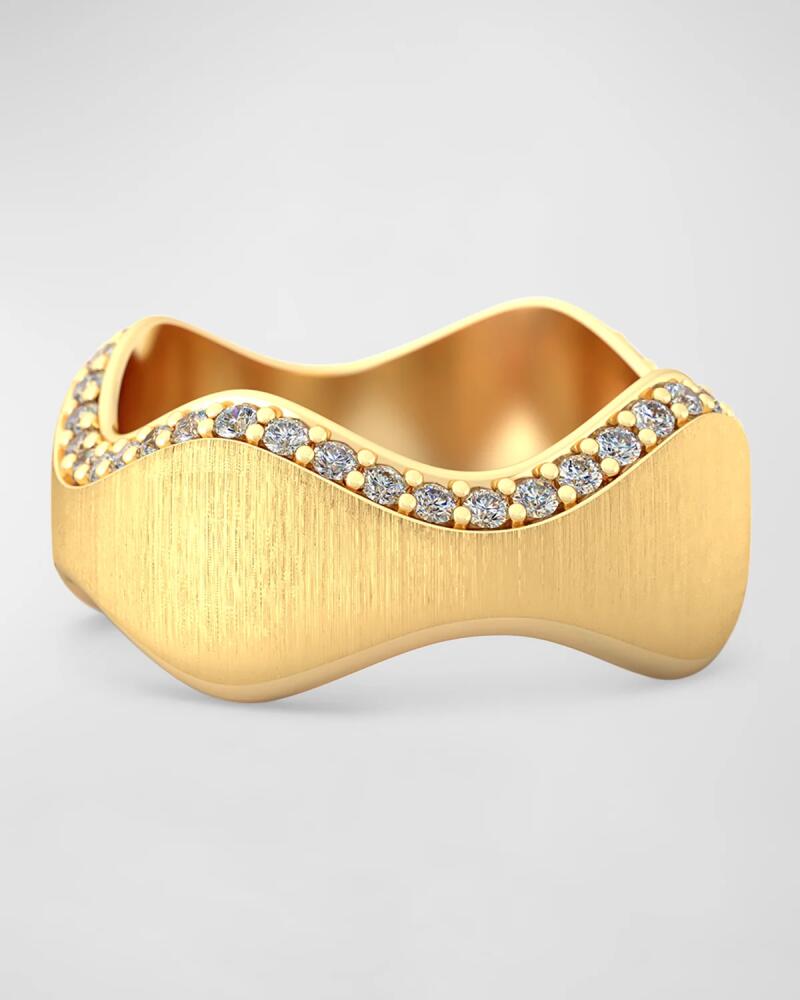 Jamie Turner 18K Yellow Gold Double Curve Ring with Diamonds Cover