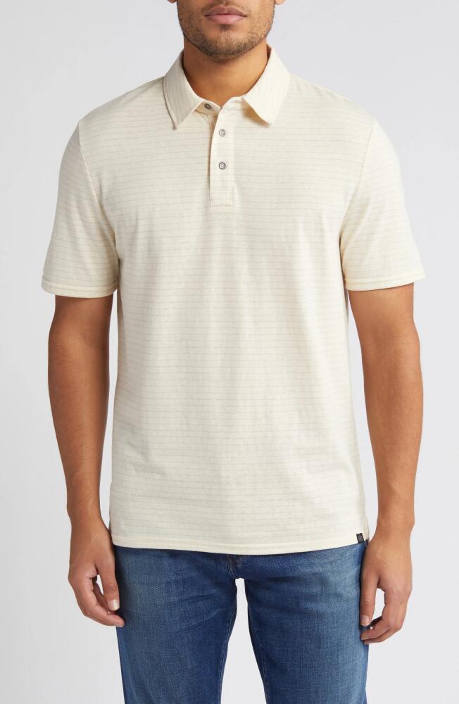 Threads 4 Thought Stripe Jersey Polo in Ecru /Chai Cover