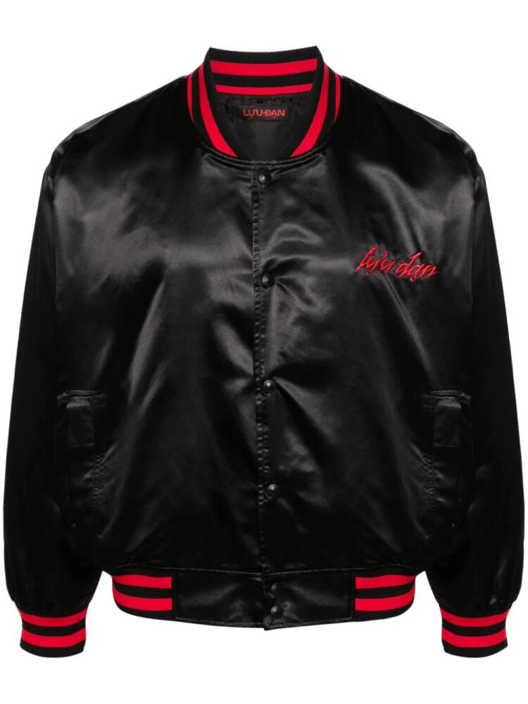 LỰU ĐẠN logo-embroidered bomber jacket - Black Cover