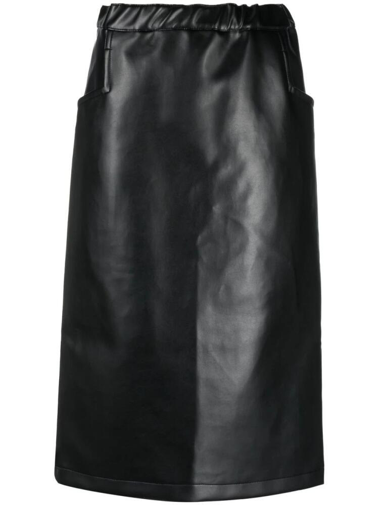 Black Comme Des Garçons high-waisted faux leather skirt Cover