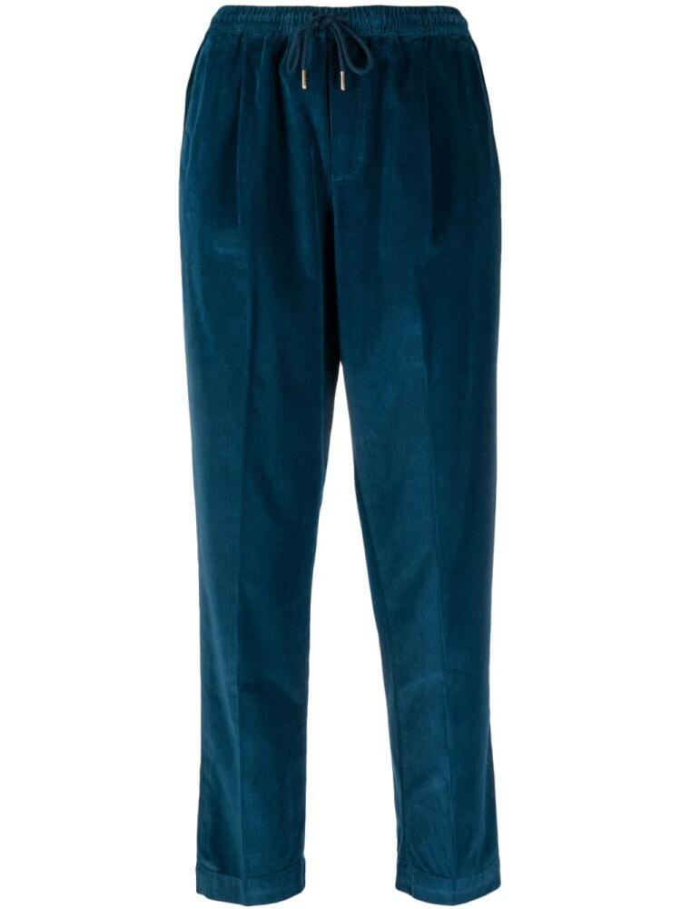 Briglia 1949 drawstring-waist corduroy cropped trousers - Blue Cover