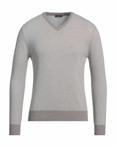 Rossopuro Man Sweater Light grey Wool, Cashmere Cover