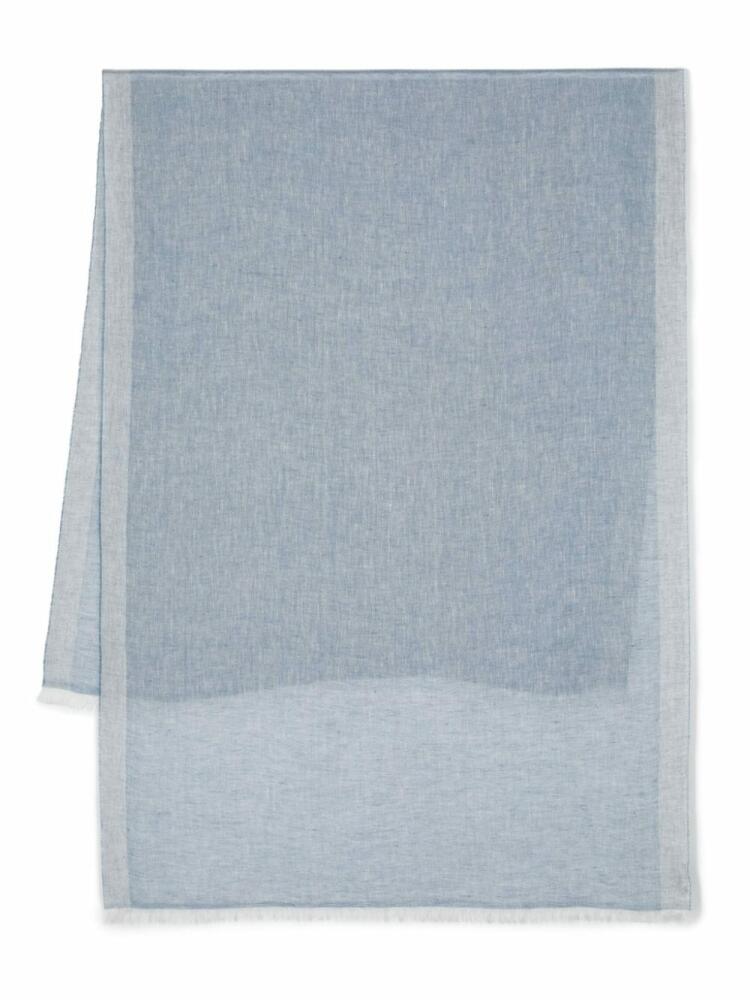 Lady Anne fringed linen scarf - Blue Cover