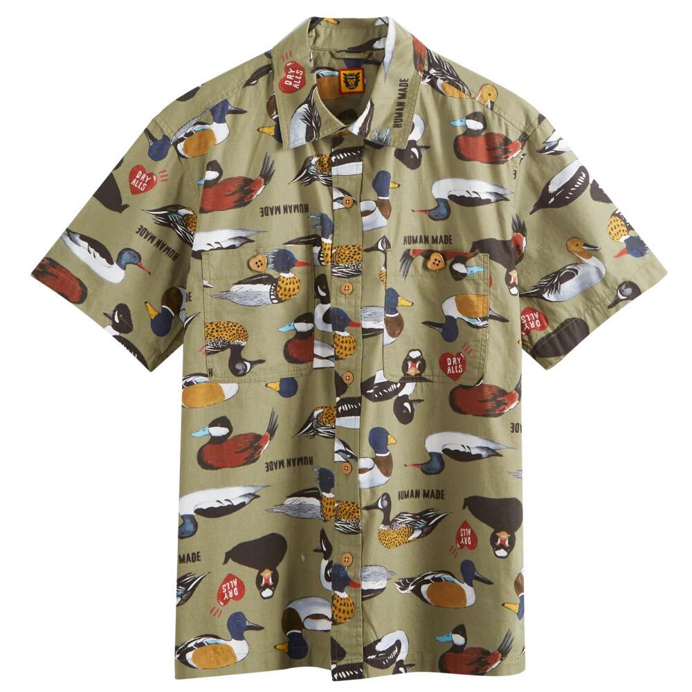 Human Made Men's Duck Short Sleeve Shirt in Olive Drab Cover