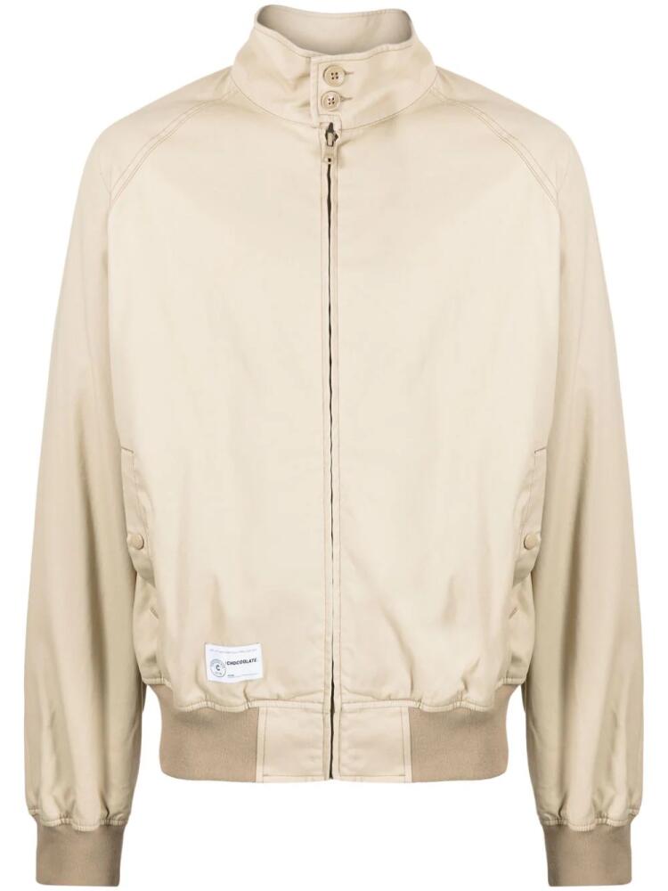 CHOCOOLATE logo-embroidered zip-up bomber - Brown Cover