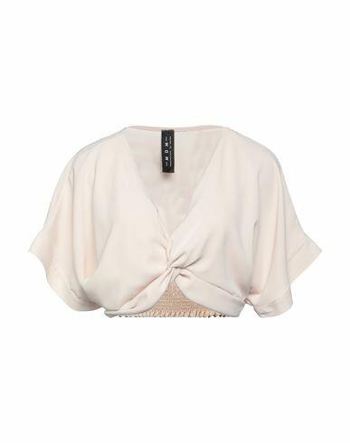 Mdm Mademoiselle Du Monde Woman Top Beige Polyester Cover