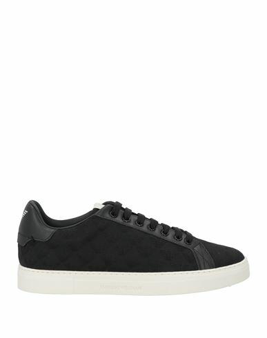 Emporio Armani Man Sneakers Black Textile fibers, Leather Cover