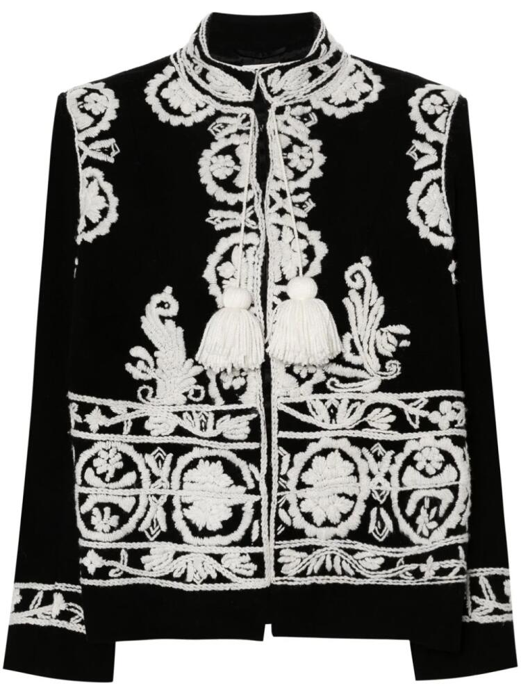 BODE Estate embroidered wool silk jacket - Black Cover